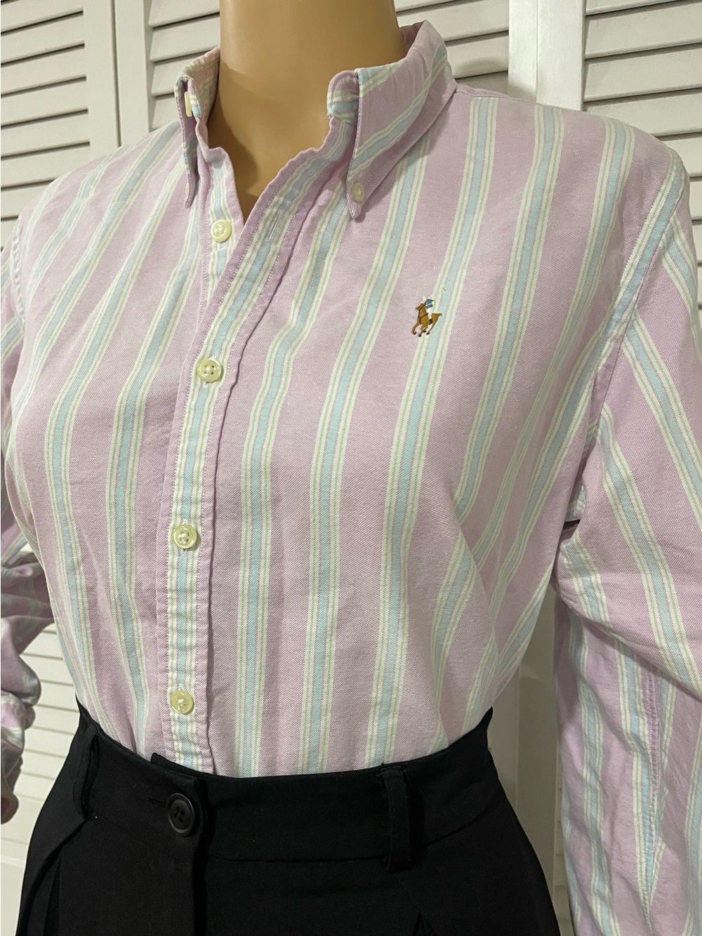 Ralph Lauren Lavender Stripe Button-Down Shirt - Picture 3 of 10